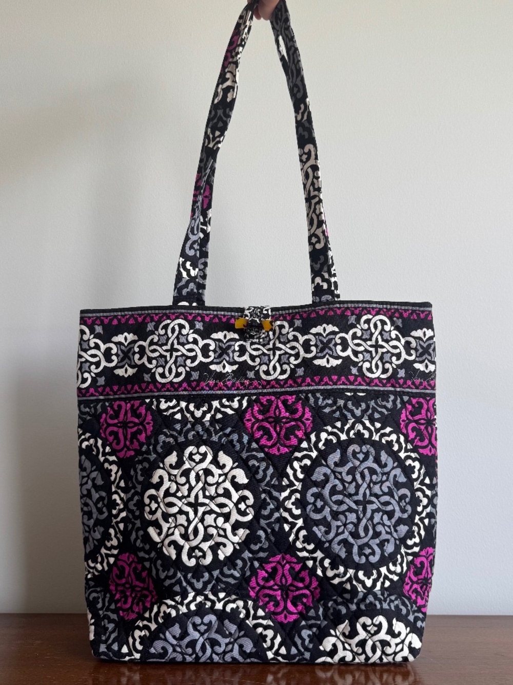 Vera Bradley Canterbury Magenta Winter 2013 Retired Shoulder Tote Bag Toggle